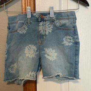 Ambercrombie Girls Flower High Rise Jean Shorts